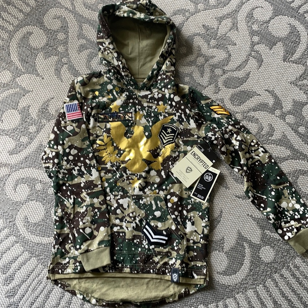 NWT Encrypted Supply Co Camo Hooded Sweatshirt